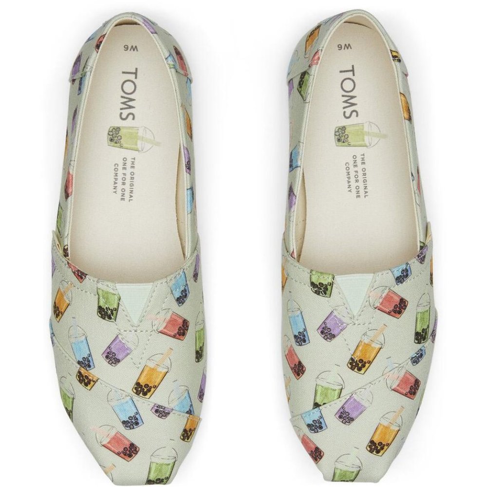 NIB Toms Green Matcha Boba Tea Shoes 11